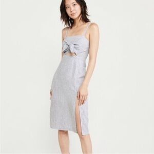 Abercrombie & Fitch blue and white striped linen dress